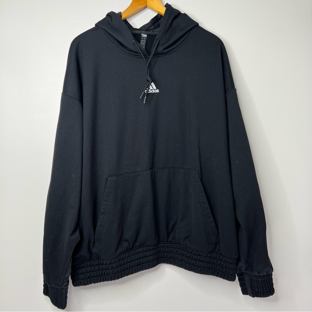 Adidas Basketball Legend Center Logo Embroidered Winter Hoodie Black GD6858 XL